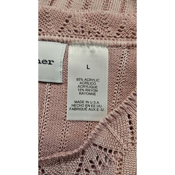Alfred Dunner NWT Womens LG Pink Sweater Knit Short Sleeves USA - Picture 7 of 10